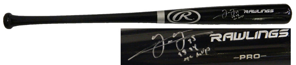 Frank Thomas Signed Rawlings Pro Black Baseball Bat w/93-94 AL MVP - THOBAT106 - Frank Thomas Signed Rawlings Pro Black Baseball Bat w/93-94 AL MVP product image