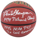 David Thompson Signed Wilson NCAA Basketball w/1974 National Champs, 1975 NCAA POY, 3x All American - THOBSK245 - David Thompson Signed Wilson NCAA Basketball w/1974 National Champs, 1975 NCAA POY, 3x All American product image