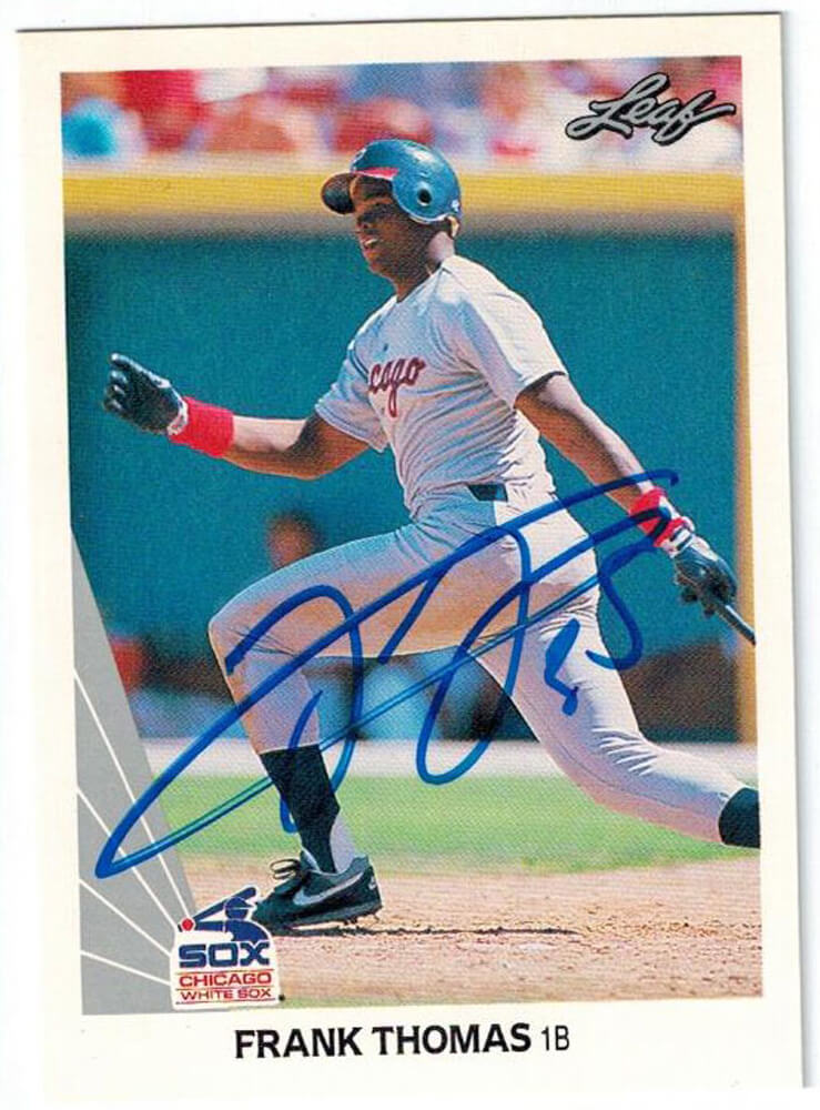 Frank Thomas Signed White Sox 1990 Leaf Rookie Card #300 - THOCAR102 - Frank Thomas Signed White Sox 1990 Leaf Rookie Card #300 product image