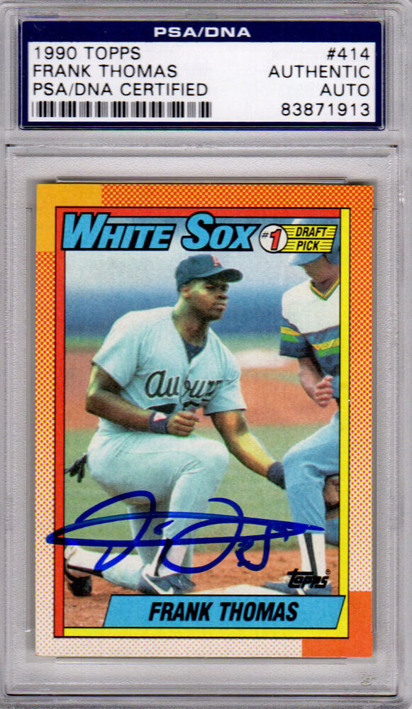 Frank Thomas Signed White Sox 1990 Topps Rookie Card #414 - PSA/DNA - THOCAR103 - Frank Thomas Signed White Sox 1990 Topps Rookie Card #414 - PSA/DNA product image