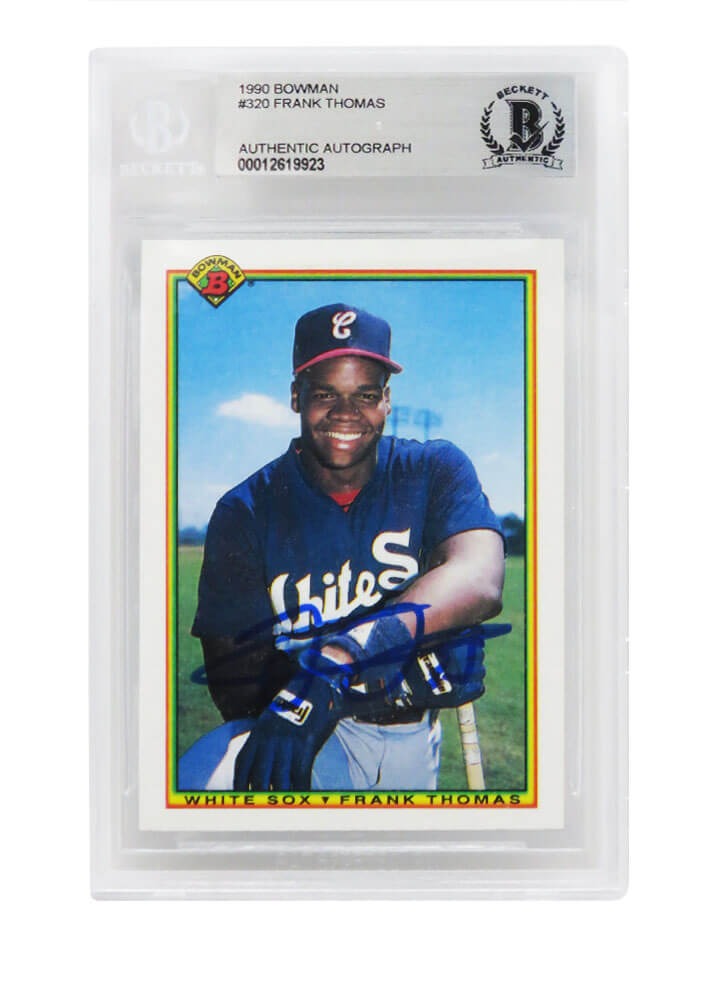 Frank Thomas Signed White Sox 1990 Bowman Rookie Card #320 (Beckett Encapsulated) - THOCAR112 - Frank Thomas Signed White Sox 1990 Bowman Rookie Card #320 (Beckett Encapsulated) product image