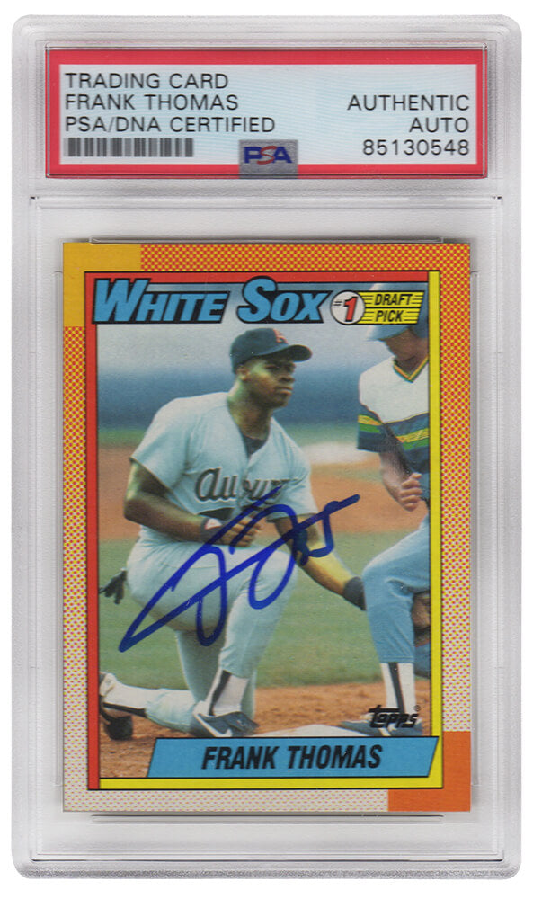 Frank Thomas Signed White Sox 1990 Topps Rookie Baseball Card #414 - (PSA/DNA Encapsulated) - THOCAR119 - Frank Thomas Signed White Sox 1990 Topps Rookie Baseball Card #414 - (PSA/DNA Encapsulated) product image
