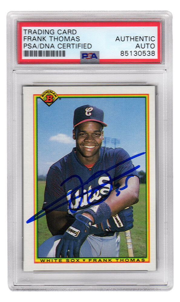 Frank Thomas Signed White Sox 1990 Bowman Rookie Baseball Card #320 - (PSA/DNA Encapsulated) - THOCAR120 - Frank Thomas Signed White Sox 1990 Bowman Rookie Baseball Card #320 - (PSA/DNA Encapsulated) product image