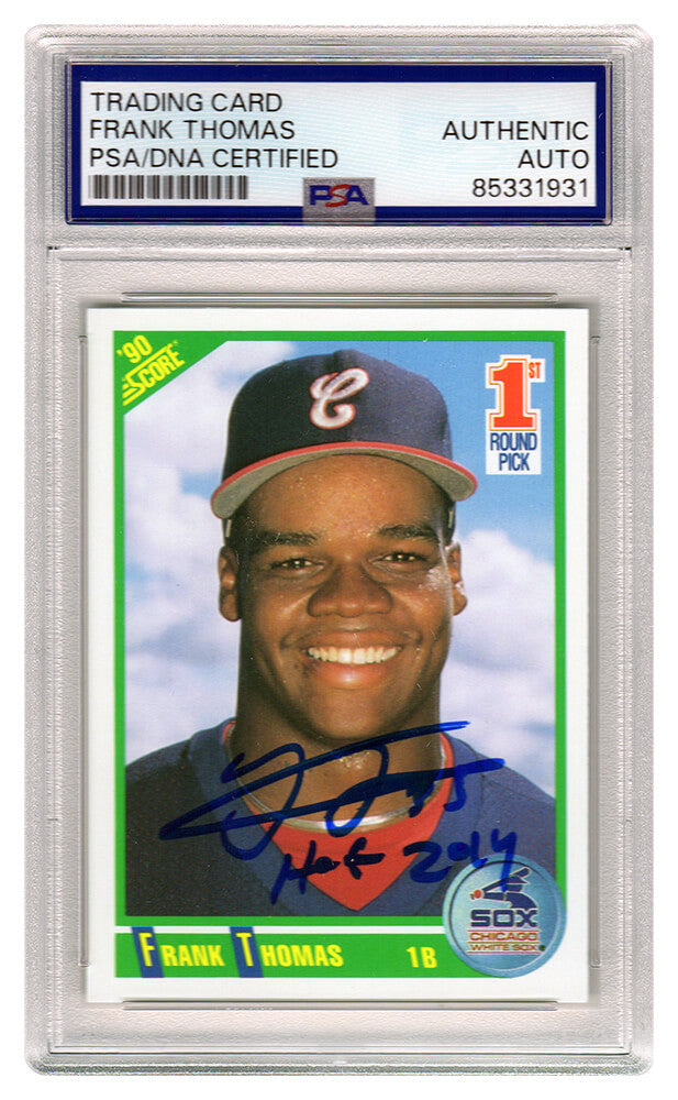 Frank Thomas Signed White Sox 1990 Score Rookie Baseball Card #663 w/HOF 2014 (PSA Encapsulated) - THOCAR122 - Frank Thomas Signed White Sox 1990 Score Rookie Baseball Card #663 w/HOF 2014 (PSA Encapsulated) product image