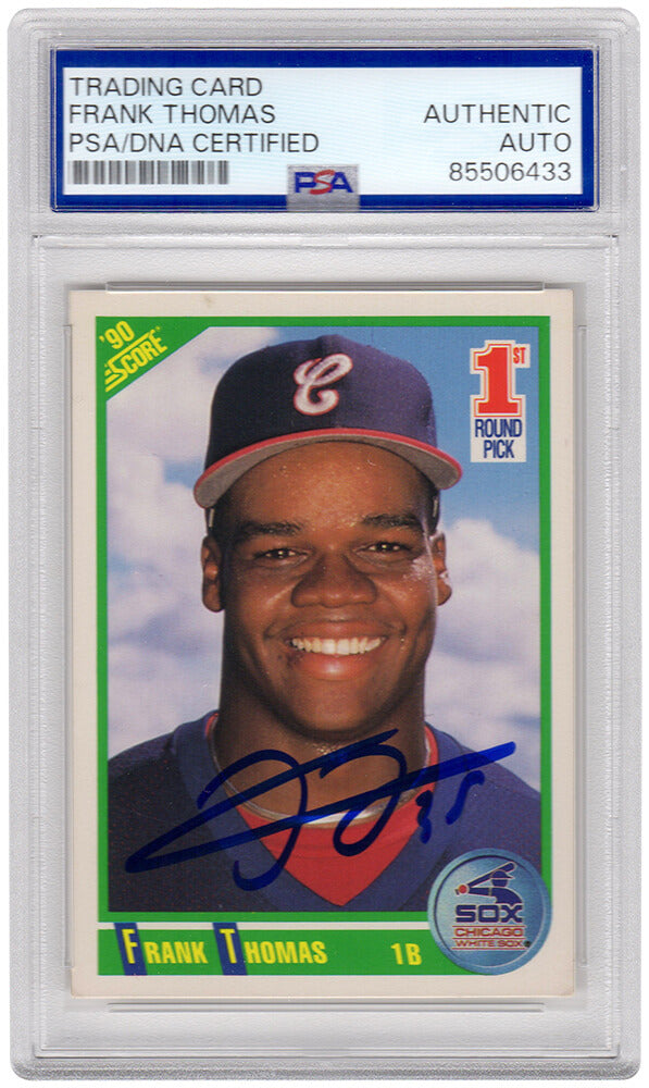 Frank Thomas Signed White Sox 1990 Score Rookie Baseball Trading Card #663 - (PSA Encapsulated) - THOCAR123 - Frank Thomas Signed White Sox 1990 Score Rookie Baseball Trading Card #663 - (PSA Encapsulated) product image