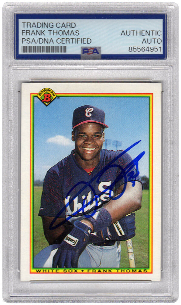 Frank Thomas Signed Chicago White Sox 1990 Bowman Rookie Baseball Card #320 - (PSA/DNA Encapsulated) - THOCAR126 - Frank Thomas Signed Chicago White Sox 1990 Bowman Rookie Baseball Card #320 - (PSA/DNA Encapsulated) product image