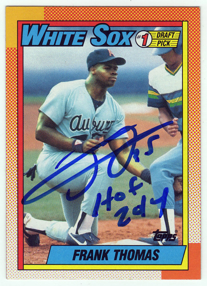 Frank Thomas Signed Chicago White Sox 1990 Topps Rookie Baseball Card #414 w/HOF 2014 - THOCAR127 - Frank Thomas Signed Chicago White Sox 1990 Topps Rookie Baseball Card #414 w/HOF 2014 product image