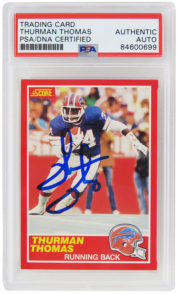 Thurman Thomas Signed Buffalo Bills 1989 Score Rookie Card #211- (PSA/DNA Encapsulated) - THOCAR303 - Thurman Thomas Signed Buffalo Bills 1989 Score Rookie Card #211- (PSA/DNA Encapsulated) product image