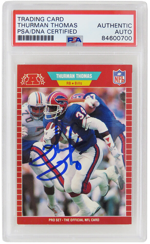 Thurman Thomas Signed Buffalo Bills 1989 Pro Set Rookie Card #32- (PSA/DNA Encapsulated) - THOCAR305 - Thurman Thomas Signed Buffalo Bills 1989 Pro Set Rookie Card #32- (PSA/DNA Encapsulated) product image