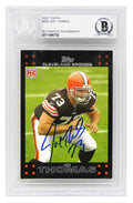 Joe Thomas Signed Cleveland Browns 2007 Toppps Rookie Football Trading Card #392 - (Beckett Encapsulated) - THOCAR310 - Joe Thomas Signed Cleveland Browns 2007 Toppps Rookie Football Trading Card #392 - (Beckett Encapsulated) product image