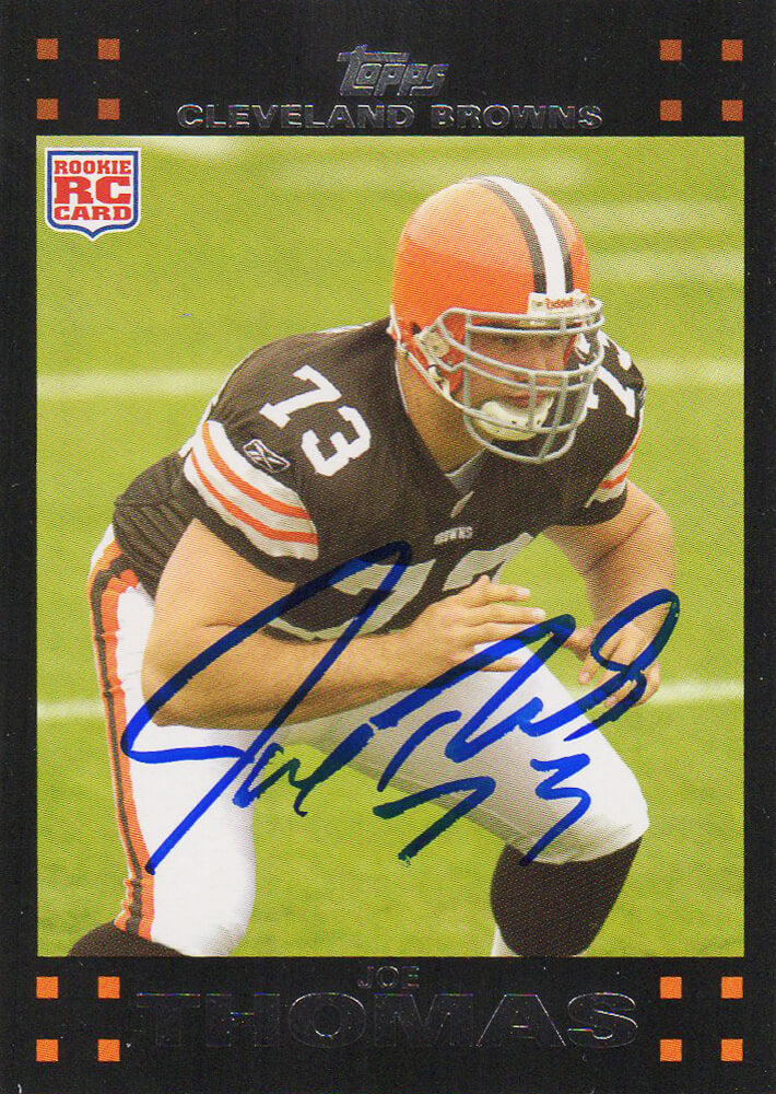 Joe Thomas Signed Cleveland Browns 2007 Topps Rookie Football Trading Card #392 - THOCAR311 - Joe Thomas Signed Cleveland Browns 2007 Topps Rookie Football Trading Card #392 product image