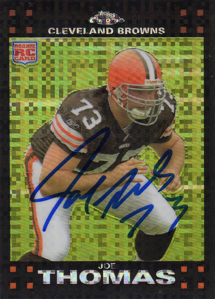 Joe Thomas Signed Cleveland Browns 2007 Topps Chrome Xfractor Refractor Rookie Football Trading Card #TC264 - THOCAR313 - Joe Thomas Signed Cleveland Browns 2007 Topps Chrome Xfractor Refractor Rookie Football Trading Card #TC264 product image