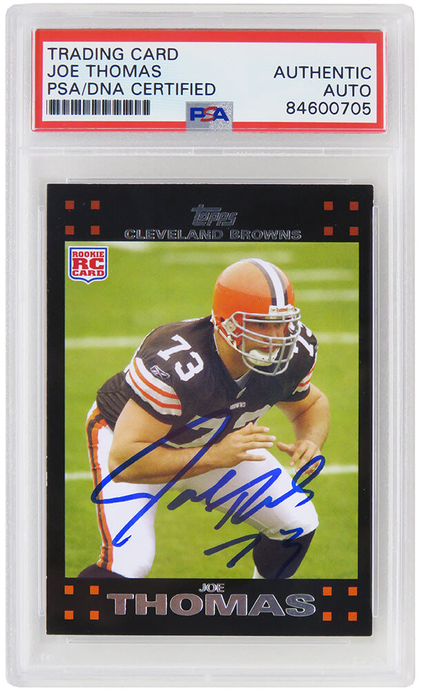 Joe Thomas Signed Cleveland Browns 2007 Topps Rookie Football Trading Card #392 - (PSA/DNA Encapsulated) - THOCAR318 - Joe Thomas Signed Cleveland Browns 2007 Topps Rookie Football Trading Card #392 - (PSA/DNA Encapsulated) product image