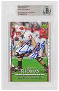 Joe Thomas Signed 2007 Upper Deck First Edition Rookie Football Card #105 - (Beckett Encapsulated) - THOCAR328 - Joe Thomas Signed 2007 Upper Deck First Edition Rookie Football Card #105 - (Beckett Encapsulated) product image