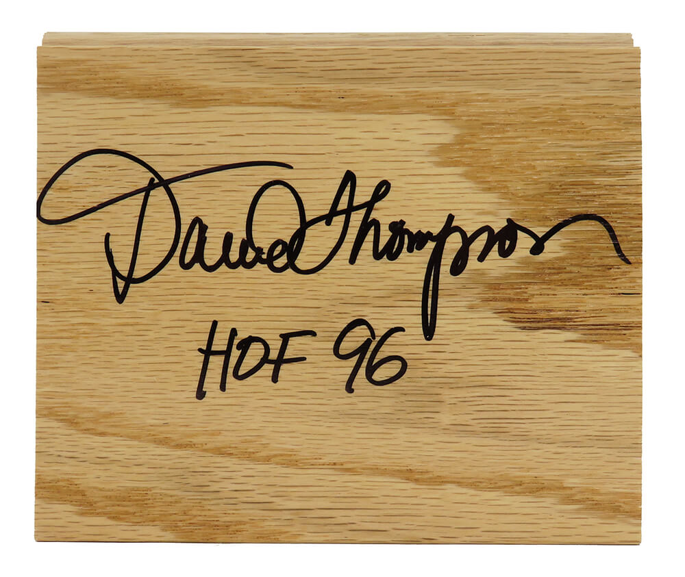 David Thompson Signed 5x6 Floor Piece w/HOF'96 - THOFLO200 - David Thompson Signed 5x6 Floor Piece w/HOF'96 product image