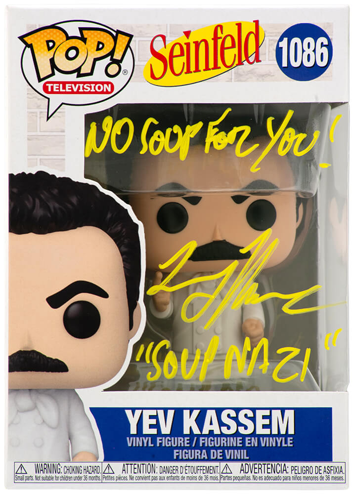 Larry Thomas Signed Seinfeld Yev Kassem Funko Pop Doll #1086 w/The Soup Nazi, No Soup For You - THOFUN510 - Larry Thomas Signed Seinfeld Yev Kassem Funko Pop Doll #1086 w/The Soup Nazi, No Soup For You product image