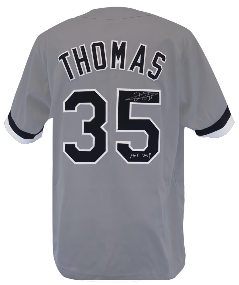 Frank Thomas Signed Grey Custom Jersey w/HOF 2014 - THOJRY109 - Frank Thomas Signed Grey Custom Jersey w/HOF 2014 product image