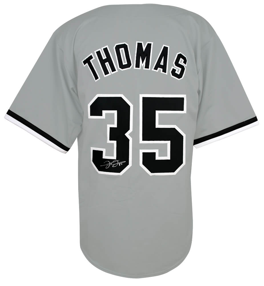 Frank Thomas Signed Grey Custom Jersey - THOJRY110 - Frank Thomas Signed Grey Custom Jersey product image
