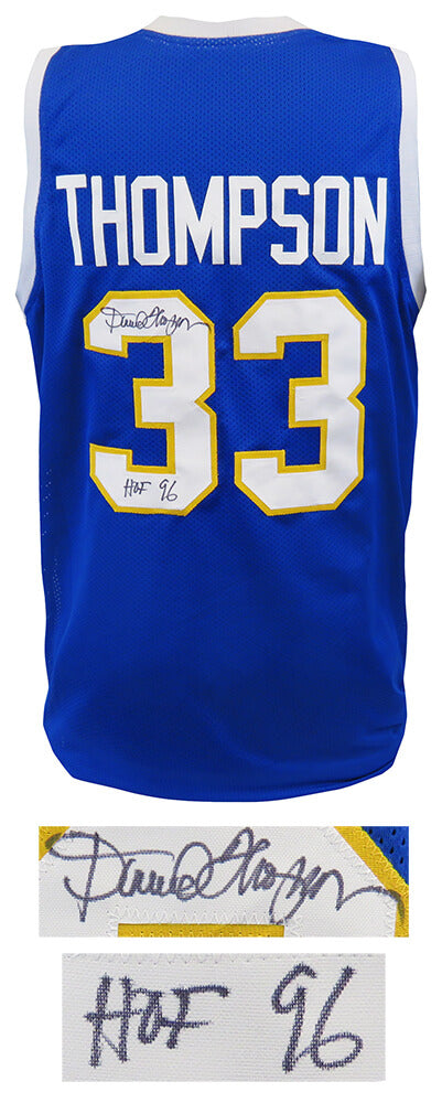 David Thompson Signed Blue Throwback Custom Basketball Jersey w/HOF'96 - THOJRY220 - David Thompson Signed Blue Throwback Custom Basketball Jersey w/HOF'96 product image