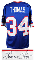 Thurman Thomas Signed Blue Throwback Custom Jersey - THOJRY310 - Thurman Thomas Signed Blue Throwback Custom Jersey product image