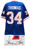 Thurman Thomas Signed Blue T/B Custom Football Jersey - THOJRY312 - Thurman Thomas Signed Blue T/B Custom Football Jersey product image