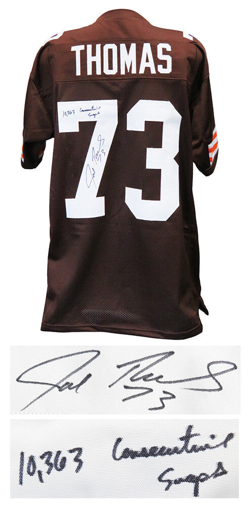 Joe Thomas Signed Brown Custom Jersey w/10,363 Consecutive Snaps - THOJRY325 - Joe Thomas Signed Brown Custom Jersey w/10,363 Consecutive Snaps product image