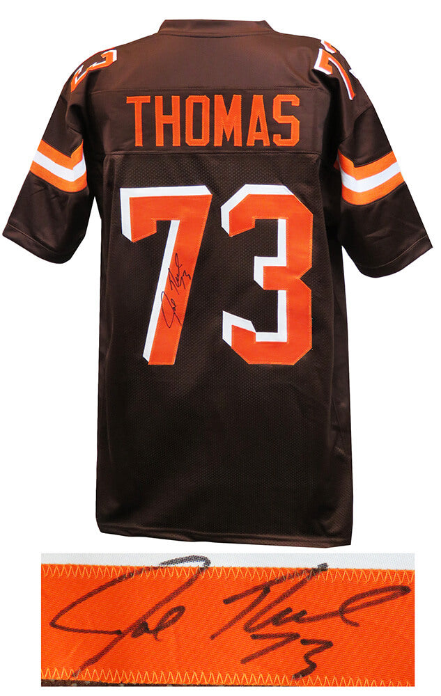 Joe Thomas Signed Brown Custom Football Jersey (With Orange #'s) - THOJRY326 - Joe Thomas Signed Brown Custom Football Jersey (With Orange #'s) product image