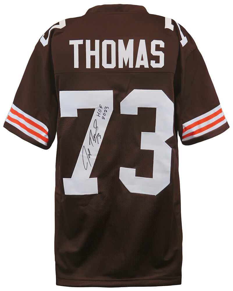 Joe Thomas Signed Brown Custom Football Jersey w/HOF 2023 - THOJRY328 - Joe Thomas Signed Brown Custom Football Jersey w/HOF 2023 product image