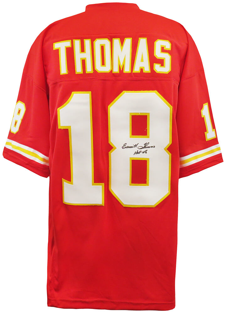 Emmitt Thomas Signed Red Throwback Custom Football Jersey w/HOF'08 - THOJRY340 - Emmitt Thomas Signed Red Throwback Custom Football Jersey w/HOF'08 product image
