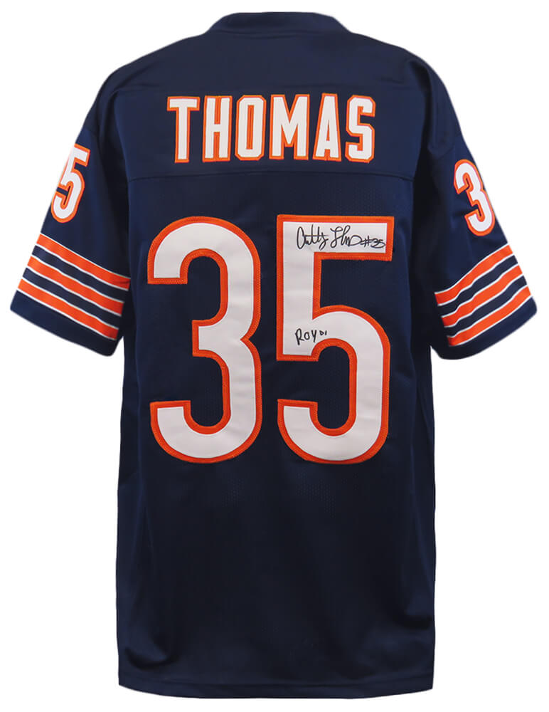 Anthony Thomas Signed Navy Custom Football Jersey w/ROY'01 - THOJRY350 - Anthony Thomas Signed Navy Custom Football Jersey w/ROY'01 product image