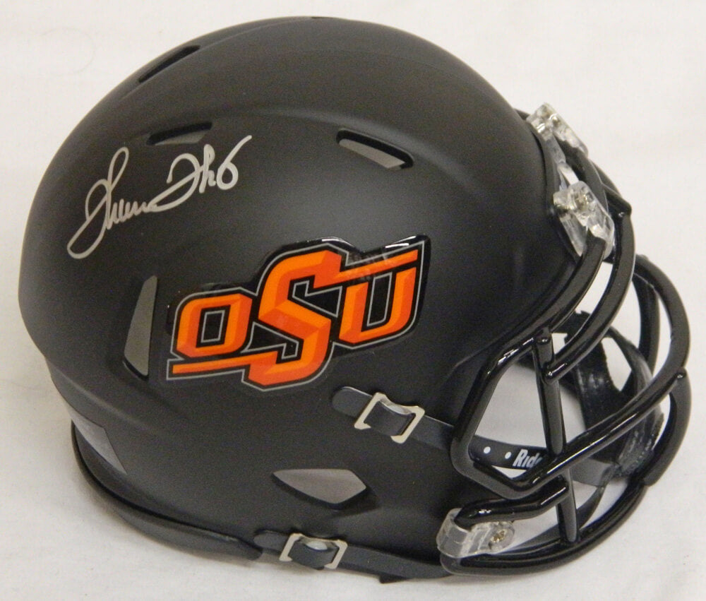 Thurman Thomas Signed Oklahoma State Cowboys Black Riddell Speed Mini Helmet - THOMIN312 - Thurman Thomas Signed Oklahoma State Cowboys Black Riddell Speed Mini Helmet product image