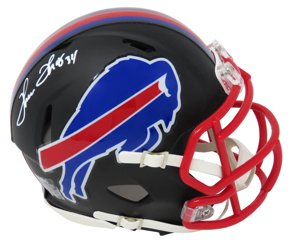 Thurman Thomas Signed Buffalo Bills Flat Black Matte Riddell Speed Mini Helmet - THOMIN315 - Thurman Thomas Signed Buffalo Bills Flat Black Matte Riddell Speed Mini Helmet product image