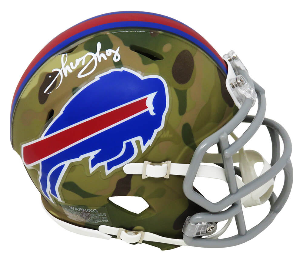 Thurman Thomas Signed Buffalo Bills CAMO Riddell Speed Mini Helmet - THOMIN319 - Thurman Thomas Signed Buffalo Bills CAMO Riddell Speed Mini Helmet product image