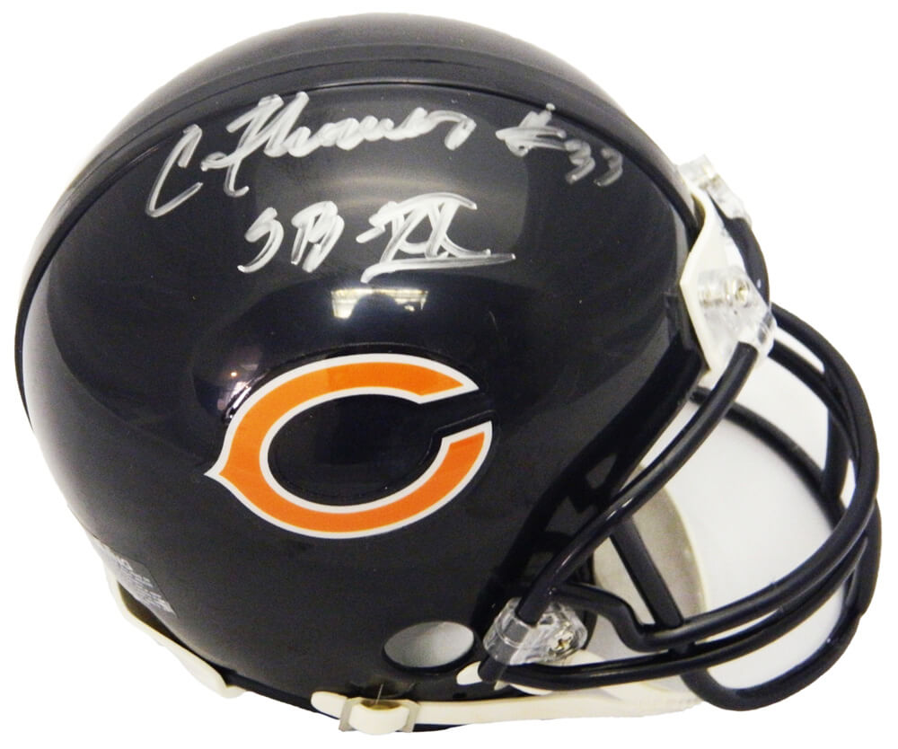 Calvin Thomas Signed Chicago Bears Riddell Mini Helmet w/SB XX - THOMIN320 - Calvin Thomas Signed Chicago Bears Riddell Mini Helmet w/SB XX product image