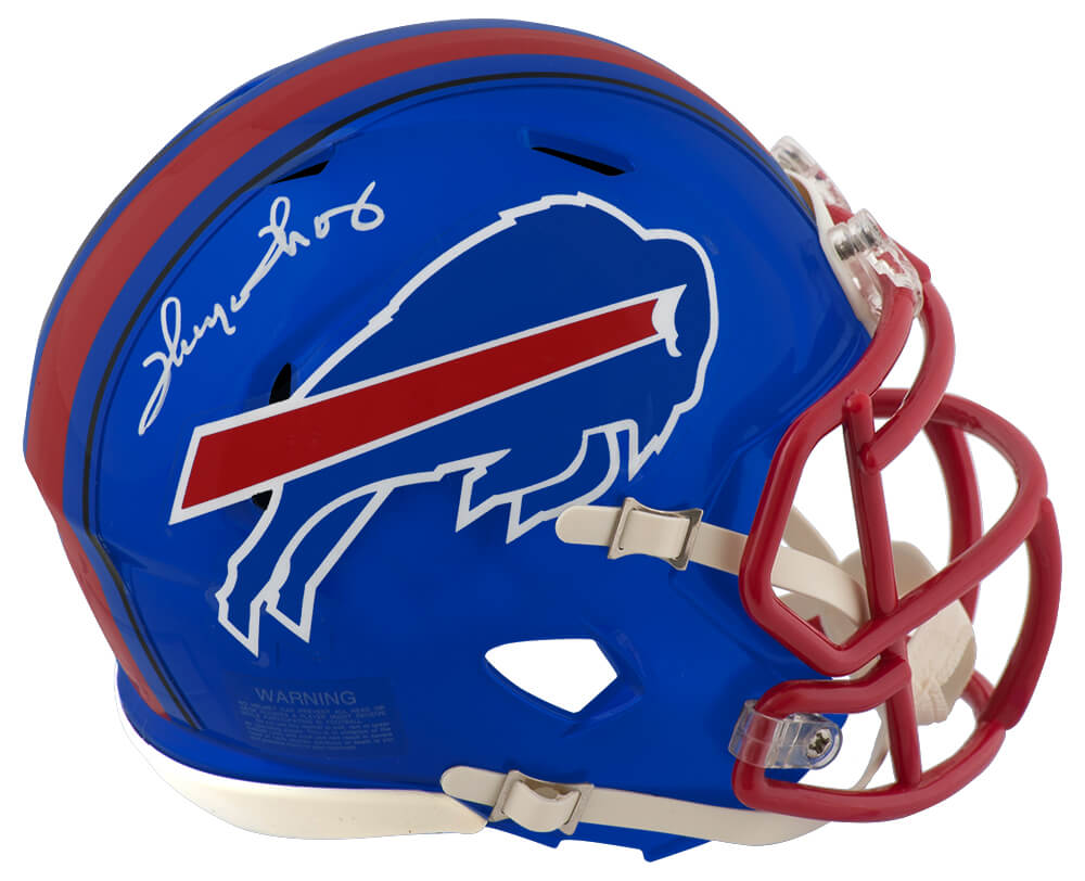 Thurman Thomas Signed Buffalo Bills FLASH Riddell Speed Mini Helmet - THOMIN327 - Thurman Thomas Signed Buffalo Bills FLASH Riddell Speed Mini Helmet product image