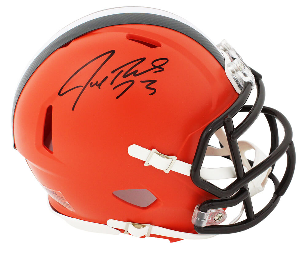 Joe Thomas Signed Cleveland Browns Riddell Speed Mini Helmet - THOMIN330 - Joe Thomas Signed Cleveland Browns Riddell Speed Mini Helmet product image