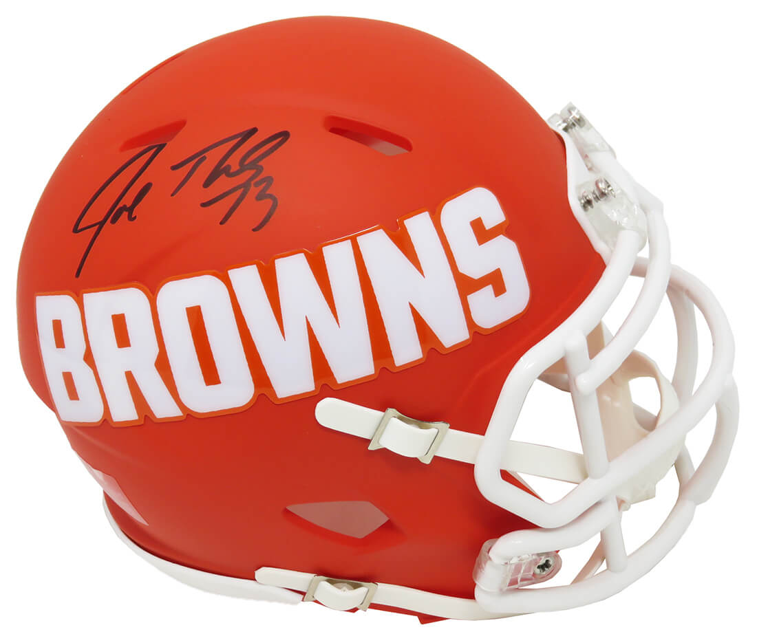 Joe Thomas Signed Cleveland Browns AMP Alternate Series Riddell Speed Mini Helmet - THOMIN332 - Joe Thomas Signed Cleveland Browns AMP Alternate Series Riddell Speed Mini Helmet product image