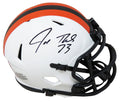 Joe Thomas Signed Cleveland Browns Lunar Eclipse White Matte Riddell Speed Mini Helmet - THOMIN336 - Joe Thomas Signed Cleveland Browns Lunar Eclipse White Matte Riddell Speed Mini Helmet product image
