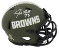 Joe Thomas Signed Cleveland Browns Salute to Service Riddell Speed Mini Helmet - THOMIN340 - Joe Thomas Signed Cleveland Browns Salute to Service Riddell Speed Mini Helmet product image