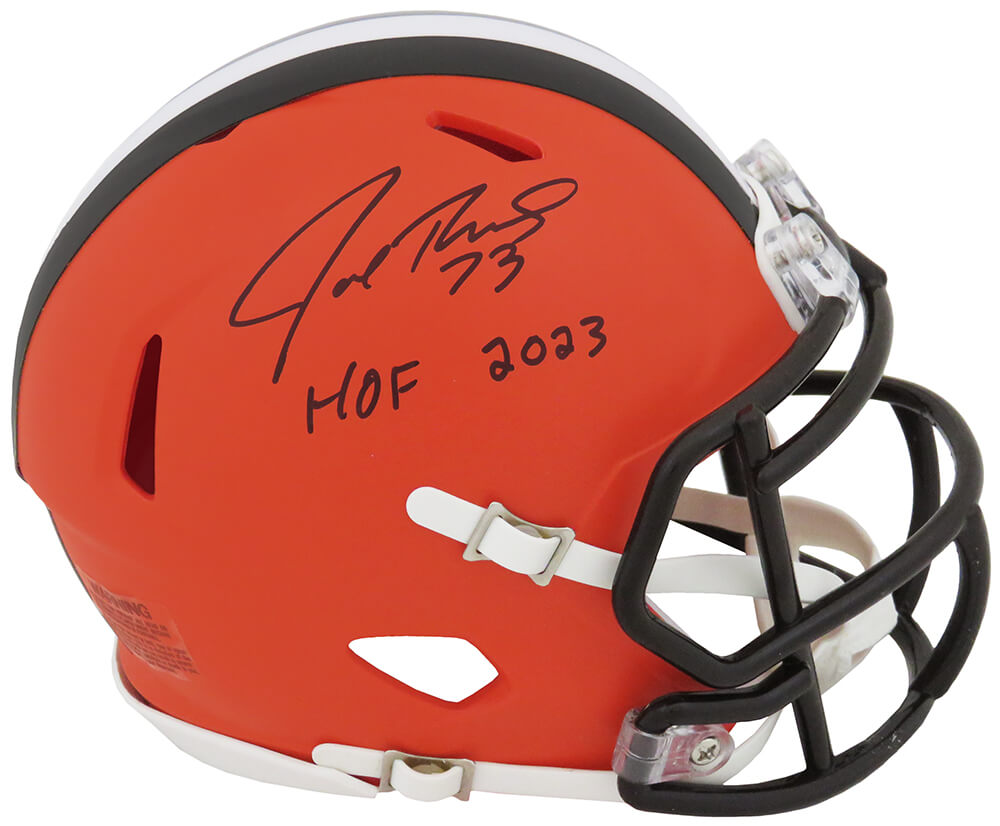 Joe Thomas Signed Cleveland Browns Riddell Speed Mini Helmet w/HOF 2023 - THOMIN341 - Joe Thomas Signed Cleveland Browns Riddell Speed Mini Helmet w/HOF 2023 product image