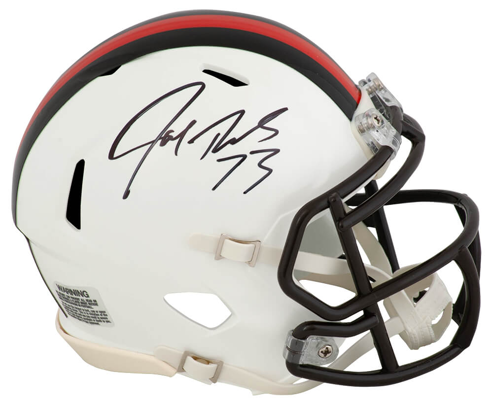 Joe Thomas Signed Cleveland Browns 2023 Alternate White Riddell Speed Mini Helmet - THOMIN344 - Joe Thomas Signed Cleveland Browns 2023 Alternate White Riddell Speed Mini Helmet product image
