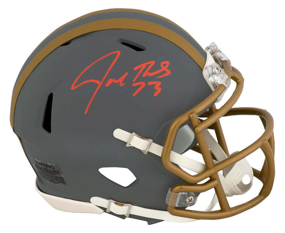 Joe Thomas Signed Cleveland Browns SLATE Riddell Speed Mini Helmet - THOMIN346 - Joe Thomas Signed Cleveland Browns SLATE Riddell Speed Mini Helmet product image