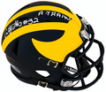 Anthony Thomas Signed Michigan Wolverines Riddell Speed Mini Helmet w/A-Train - THOMIN366 - Anthony Thomas Signed Michigan Wolverines Riddell Speed Mini Helmet w/A-Train product image