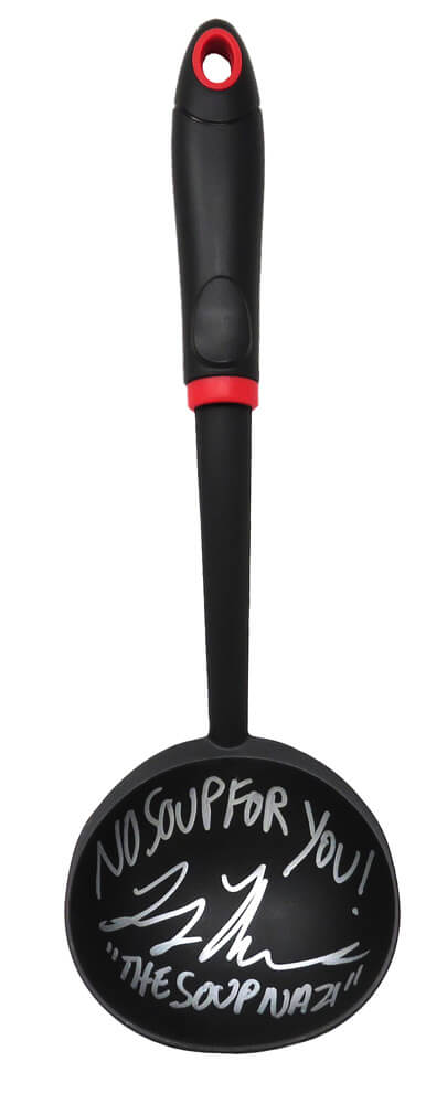 Larry Thomas Signed Black Soup Ladle w/No Soup For You - THOOTH500 - Larry Thomas Signed Black Soup Ladle w/No Soup For You product image