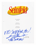 Larry Thomas Signed Seinfeld The Soup Nazi Episode Script Cover Page w/The Soup Nazi, No Soup For You - THOOTH501 - Larry Thomas Signed Seinfeld The Soup Nazi Episode Script Cover Page w/The Soup Nazi, No Soup For You product image