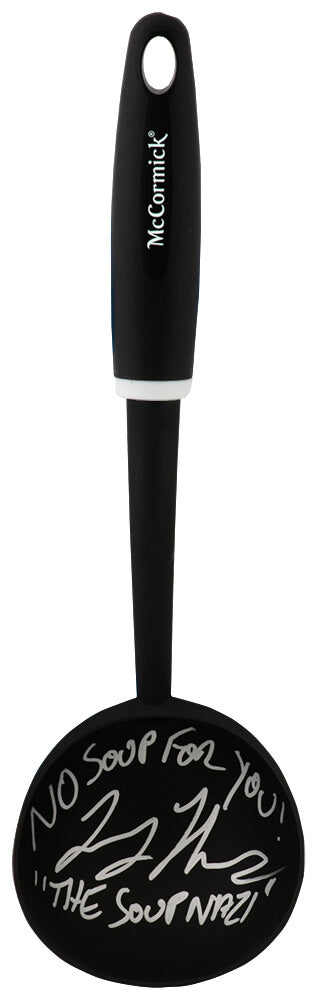 Larry Thomas Signed McCormick Black Soup Ladle w/The Soup Nazi, No Soup For You - THOOTH503 - Larry Thomas Signed McCormick Black Soup Ladle w/The Soup Nazi, No Soup For You product image