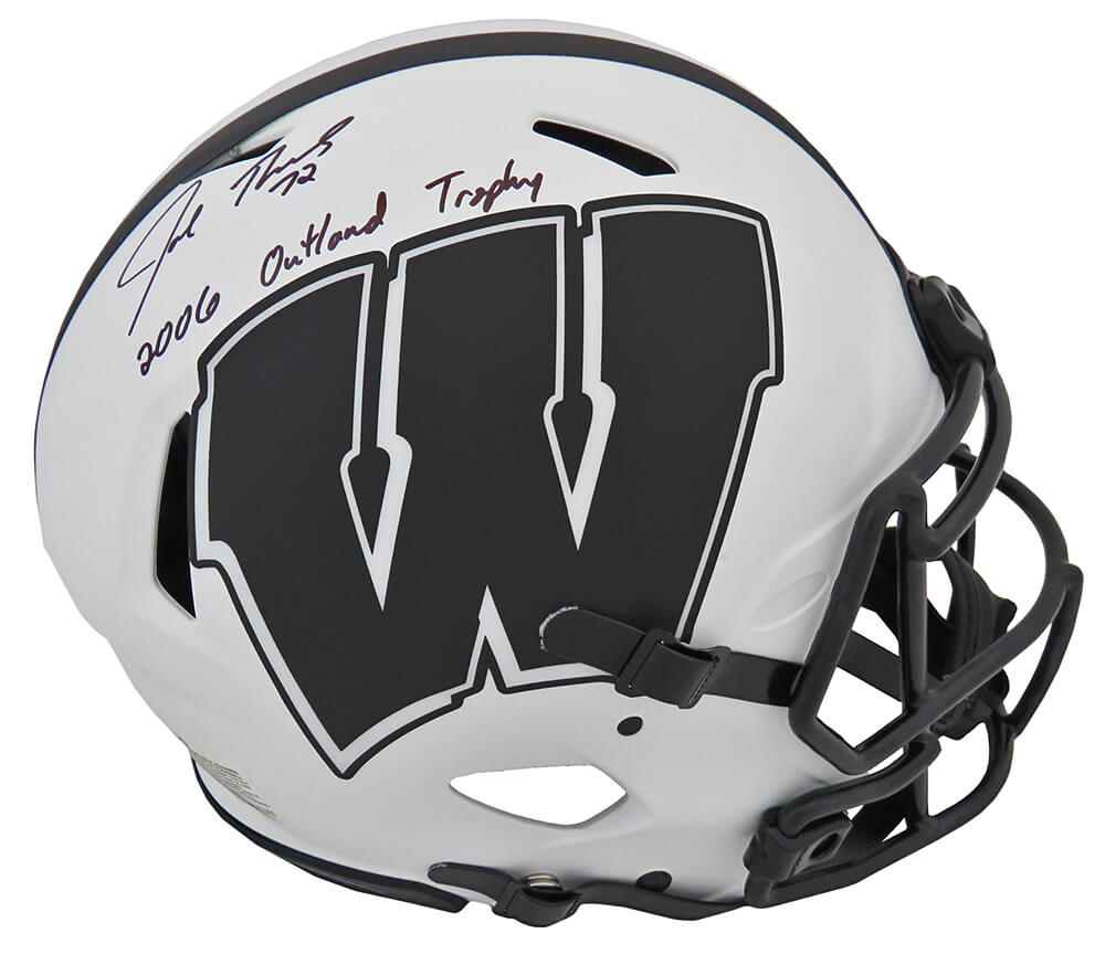 Joe Thomas Signed Wisconsin Badgers Lunar Eclipse Riddell Authentic Proline Speed Helmet w/2006 Outland Trophy - THOPRO302 - Joe Thomas Signed Wisconsin Badgers Lunar Eclipse Riddell Authentic Proline Speed Helmet w/2006 Outland Trophy product image