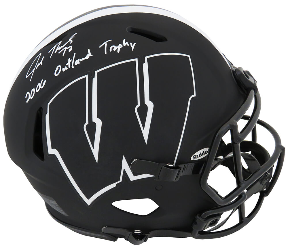 Joe Thomas Signed Wisconsin Badgers Eclipse Riddell Authentic Proline Speed Helmet w/2006 Outland Trophy - THOPRO303 - Joe Thomas Signed Wisconsin Badgers Eclipse Riddell Authentic Proline Speed Helmet w/2006 Outland Trophy product image