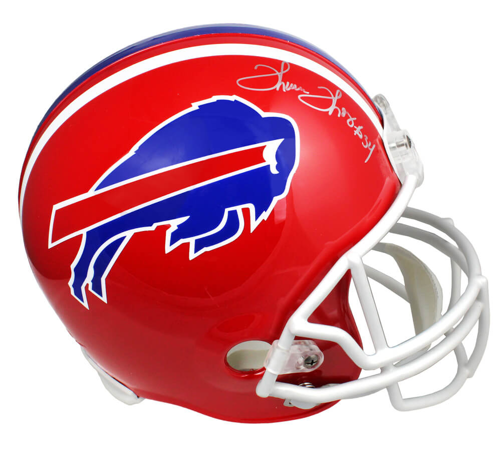 Thurman Thomas Signed Buffalo Bills Throwback Riddell F/S Replica Helmet - THOREP310 - Thurman Thomas Signed Buffalo Bills Throwback Riddell F/S Replica Helmet product image