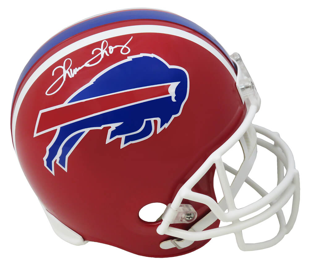 Thurman Thomas Signed Bills Throwback Riddell Full Size Replica Helmet - THOREP314 - Thurman Thomas Signed Bills Throwback Riddell Full Size Replica Helmet product image